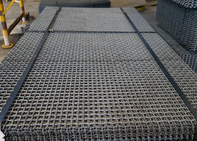 Aço carbono alto malha tecida da tela de fio para o equipamento Quarrying de mineração do triturador 0